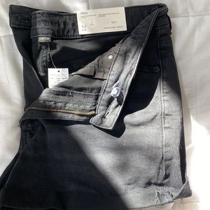 Never Worn Before Stretch Highest Rise Black Jean Shorts
